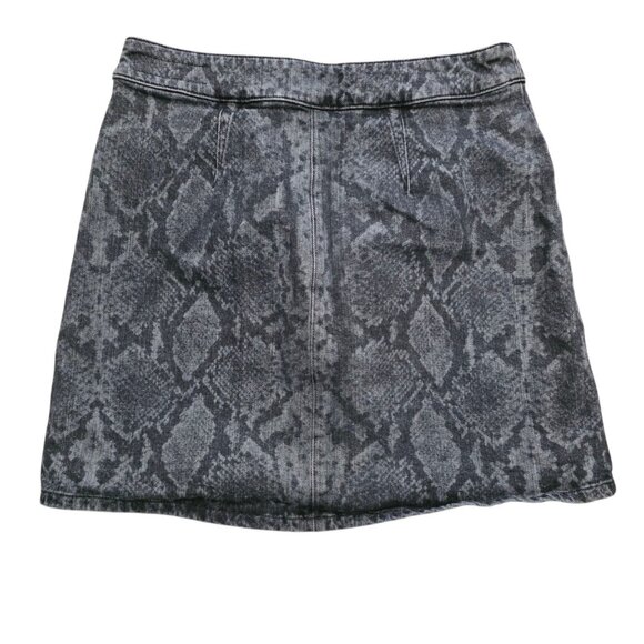 Rag & Bone Isabel Grey Snake Denim Mini Skirt 6 EUC - Picture 3 of 4